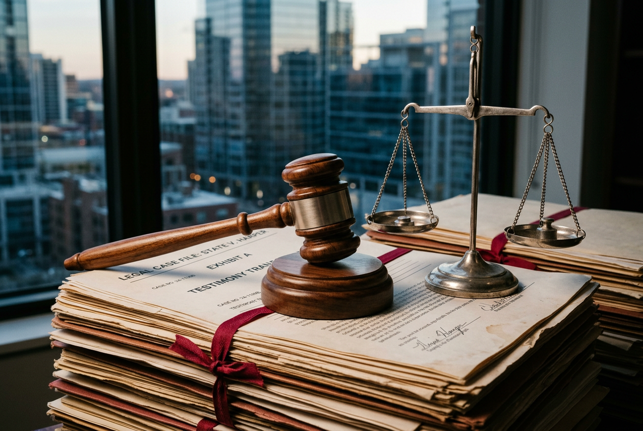 A gavel and balance scales on legal documents representing gambling regulations.